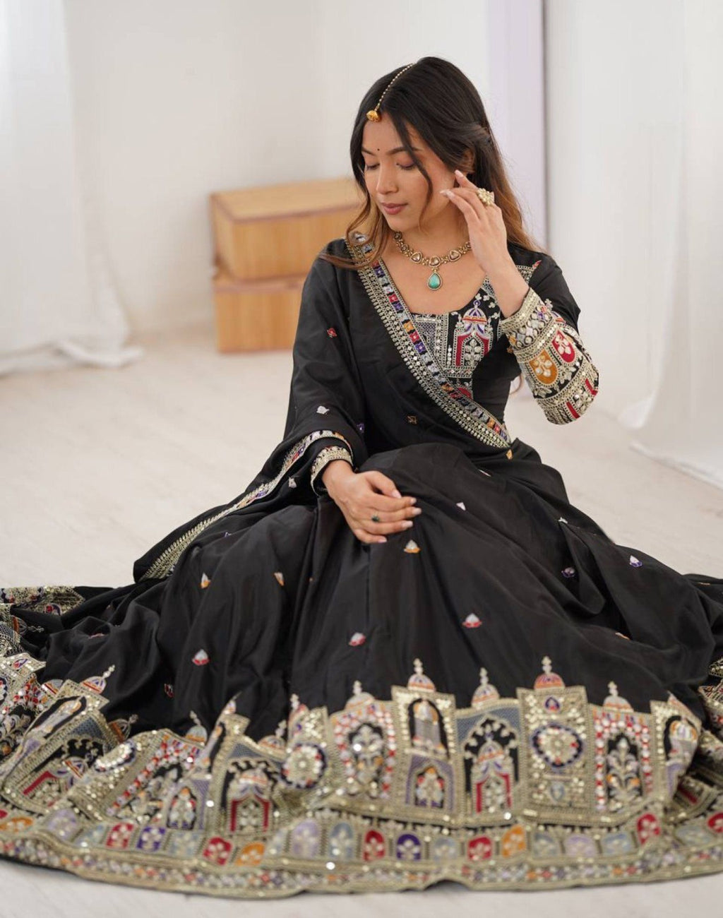 Sanjivani Lehenga Choli Embroidered, Embellished Semi Stitched