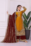 PRESERNTING NEW READY WEAR  SPACIAL FANCY DESIGN HEAVY EMBROIDERY AND SEQUENCE WORK TOP - PLAZZO WITH  DUPATTA ❤️