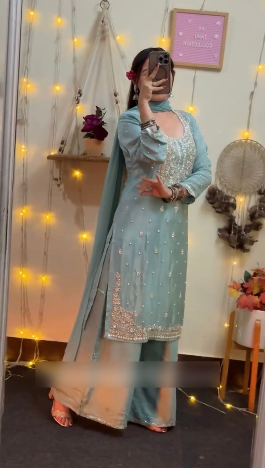 NEW READY TO WEAR SPACIAL FANCY DESIGN HEAVY EMBROIDERY AND SEQUENCE WORK TOP -PLAZZO   WITH  DUPATTA ❤️  👍
