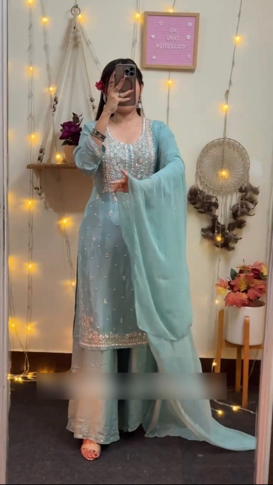 NEW READY TO WEAR SPACIAL FANCY DESIGN HEAVY EMBROIDERY AND SEQUENCE WORK TOP -PLAZZO   WITH  DUPATTA ❤️  👍