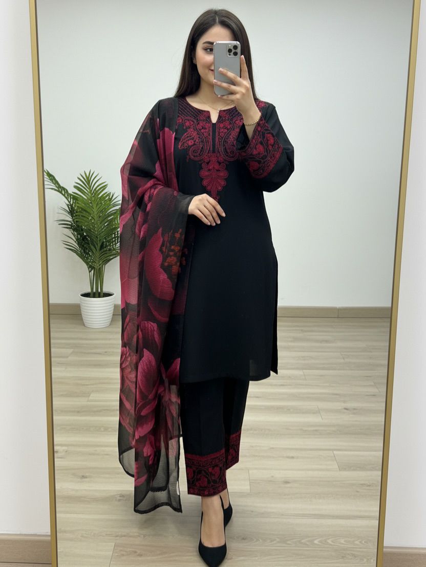 Exclusive 3-piece Top Pant Set – crafted for comfort, stitched with grace