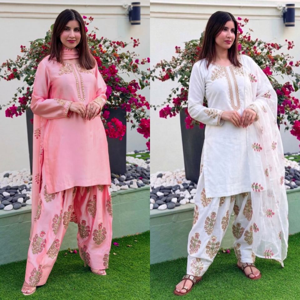 Heavy Crepe Silk Readymade Top & Bottom