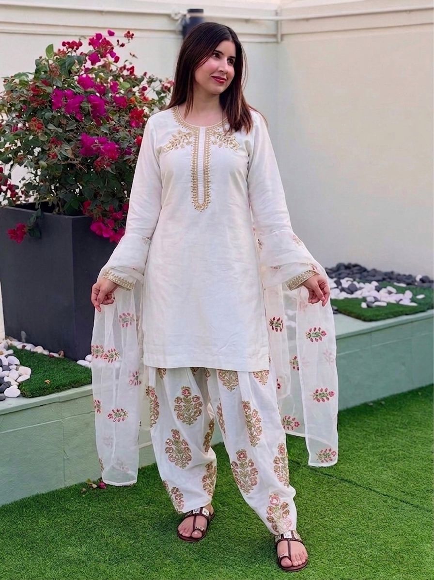 Heavy Crepe Silk Readymade Top & Bottom