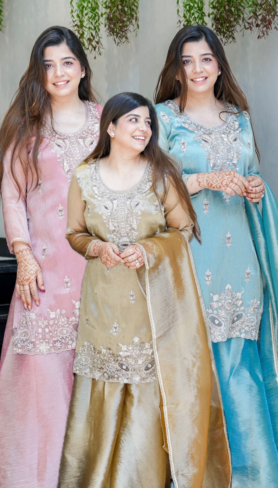 New Ready-made Collection With Silky 😍 Silk And Heavy Embroidery Sequence Work Top-Sharara