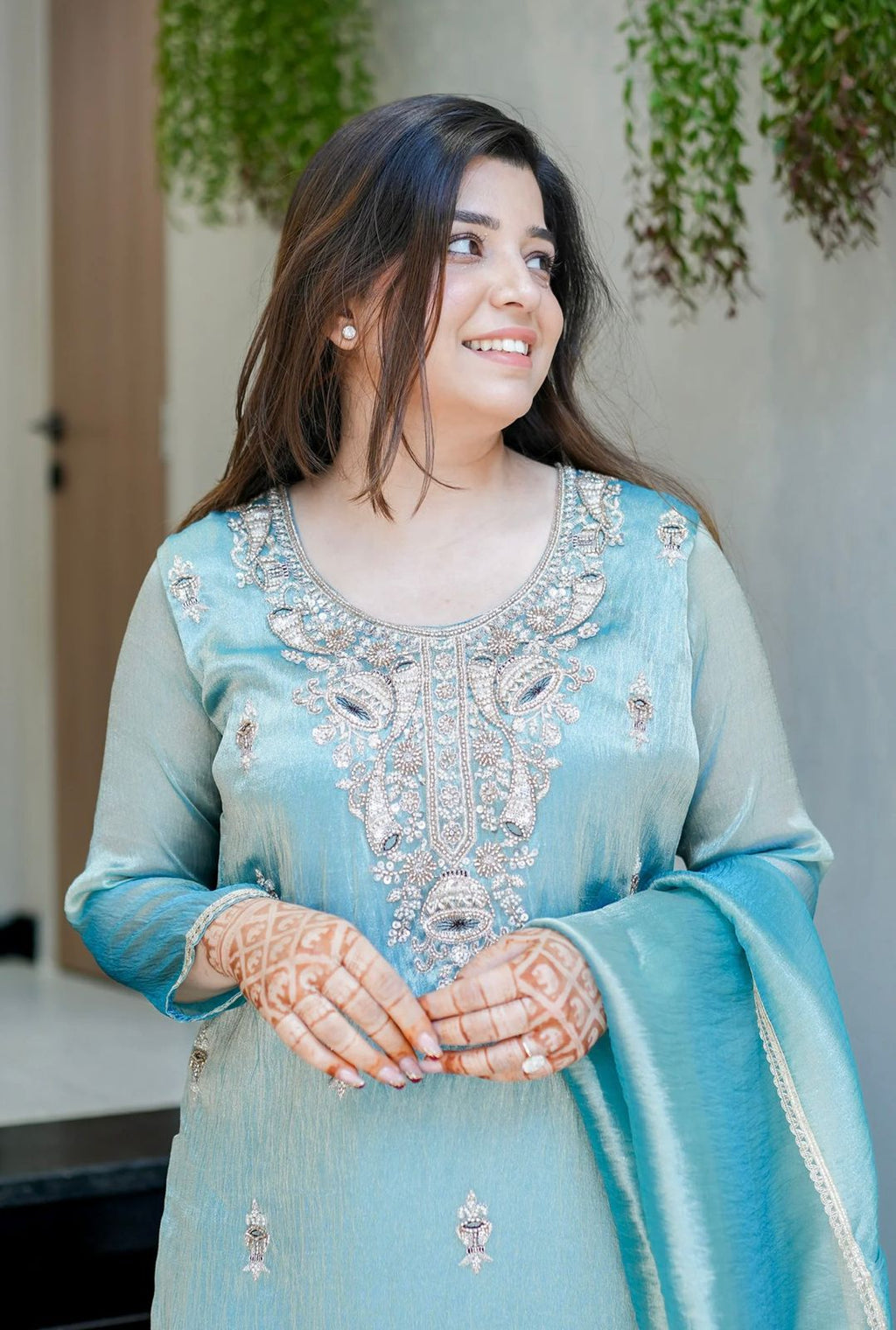 New Ready-made Collection With Silky 😍 Silk And Heavy Embroidery Sequence Work Top-Sharara
