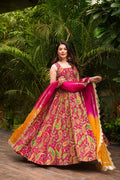 Anarkali gown - Digital printed Jimmy organza silk suit with huge flair 🌸
