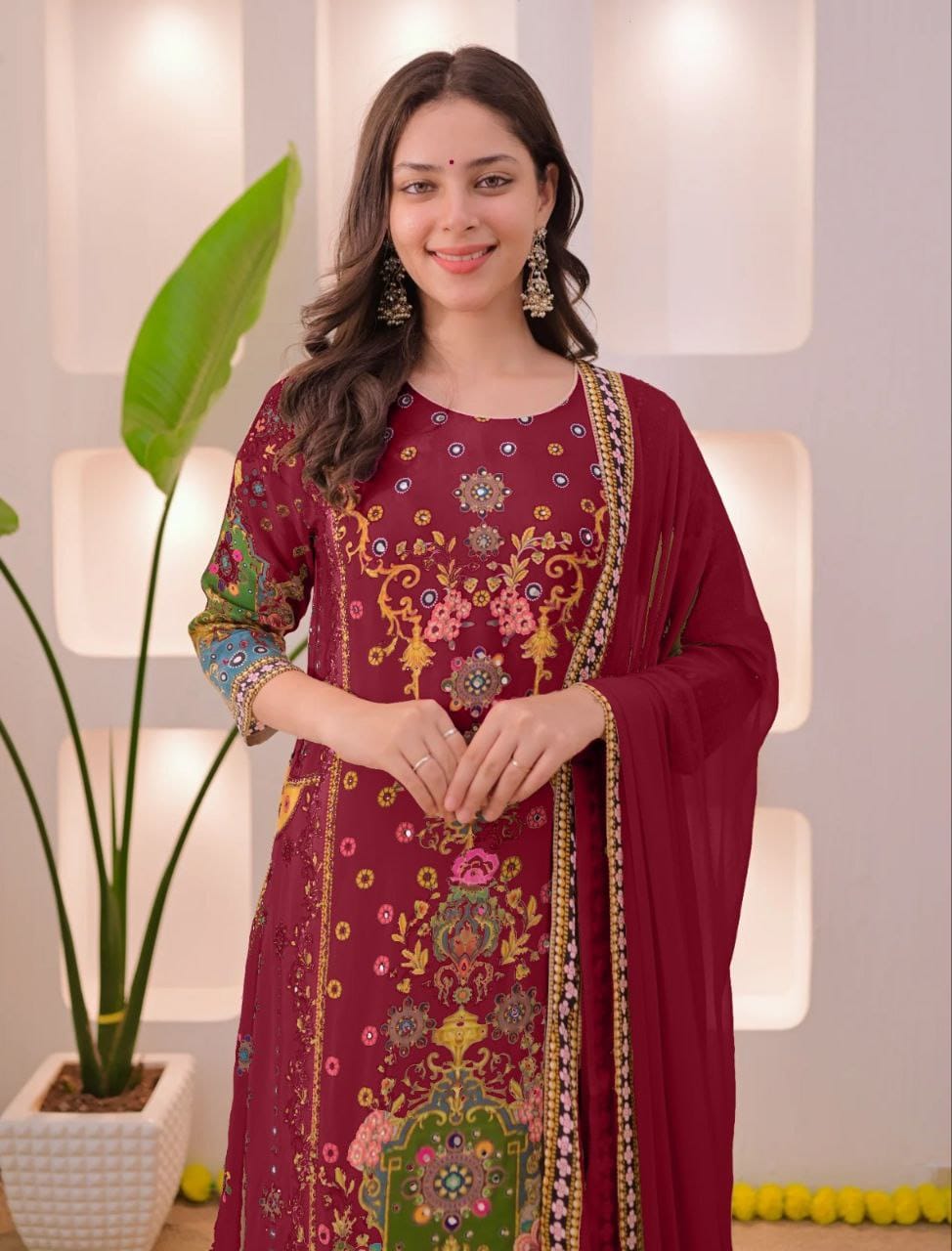 NOORI ANARKALI ROUND PLAZA SET