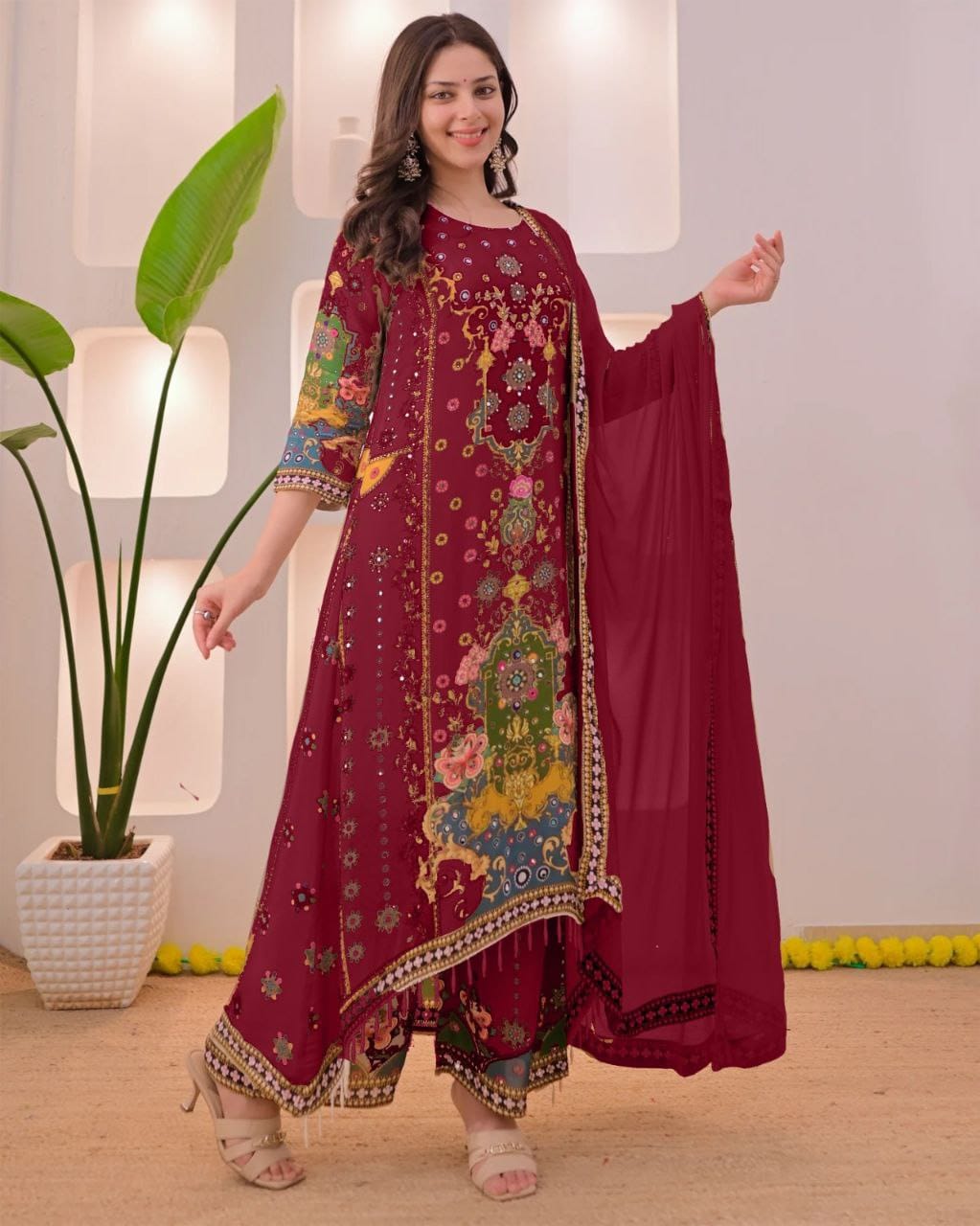 NOORI ANARKALI ROUND PLAZA SET