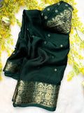 PREMIUM JEQURD VIEWING JARI BUTTI WORK ALL OVER ON SAREE