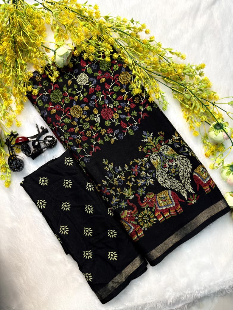 Soft Kashmiri cotton silk sarees