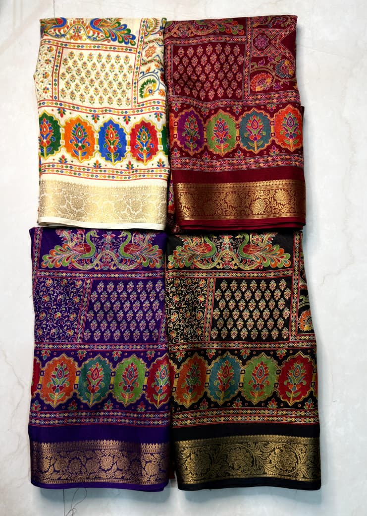 AJRAKH JEQURD &VIEWING saree