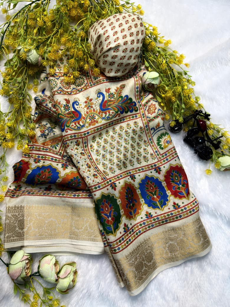 AJRAKH JEQURD &VIEWING saree