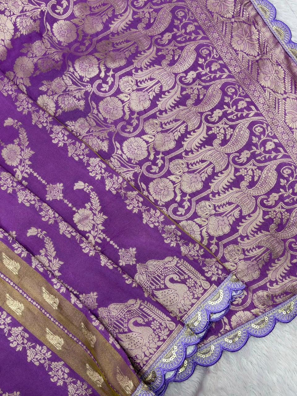 NEW COLLECTION IN KHADI CREPE SILK WEAVING SAREE