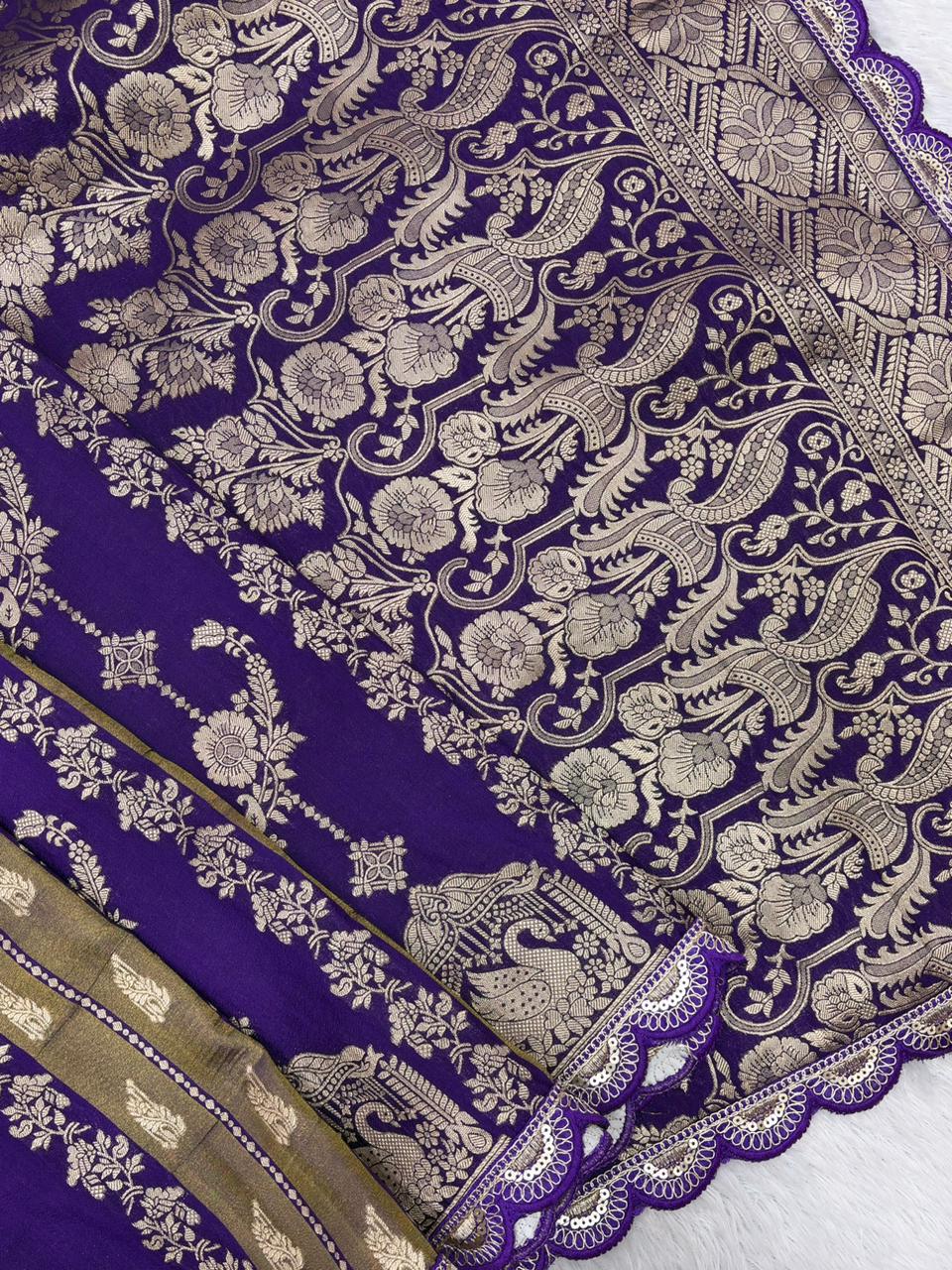 NEW COLLECTION IN KHADI CREPE SILK WEAVING SAREE