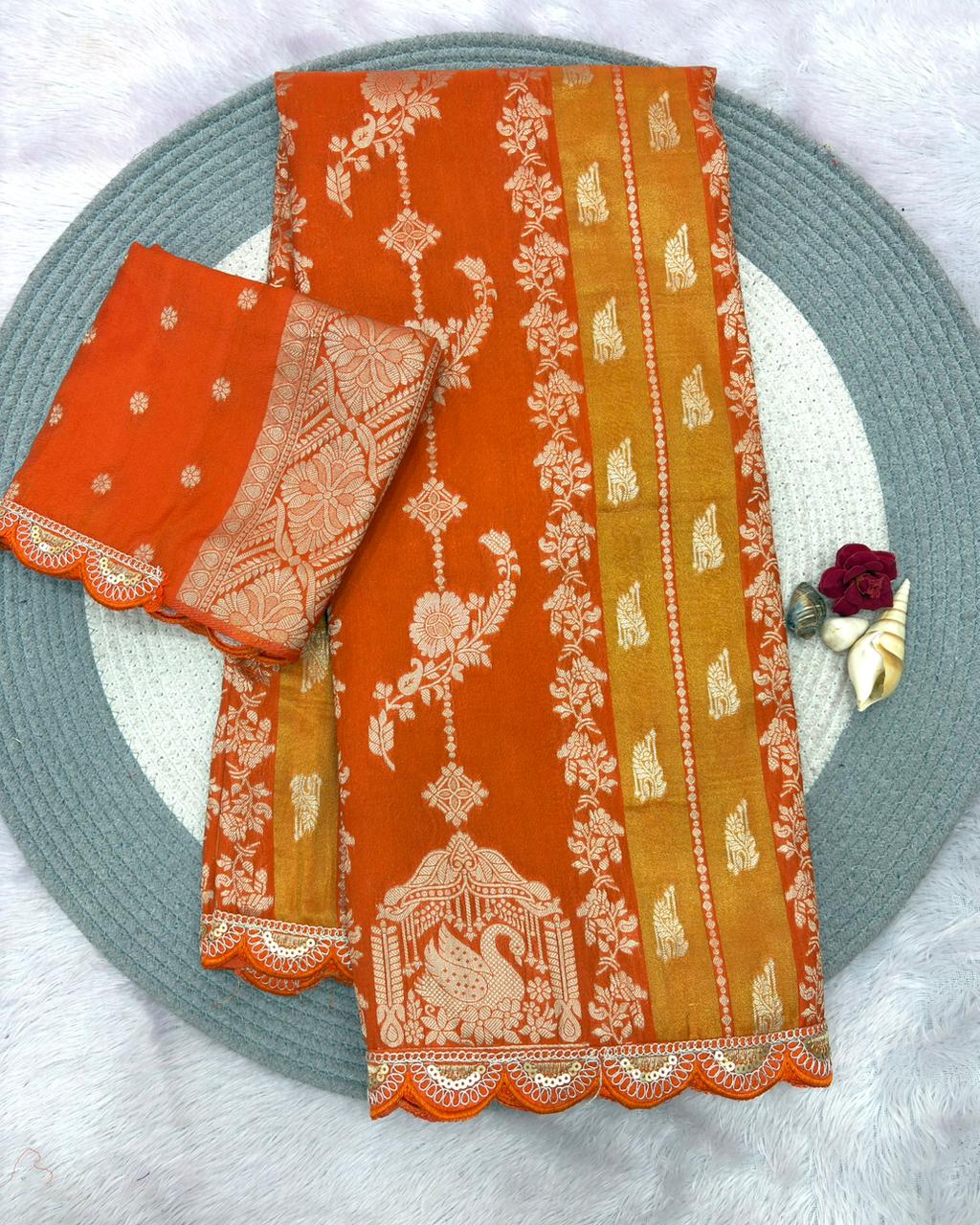 NEW COLLECTION IN KHADI CREPE SILK WEAVING SAREE