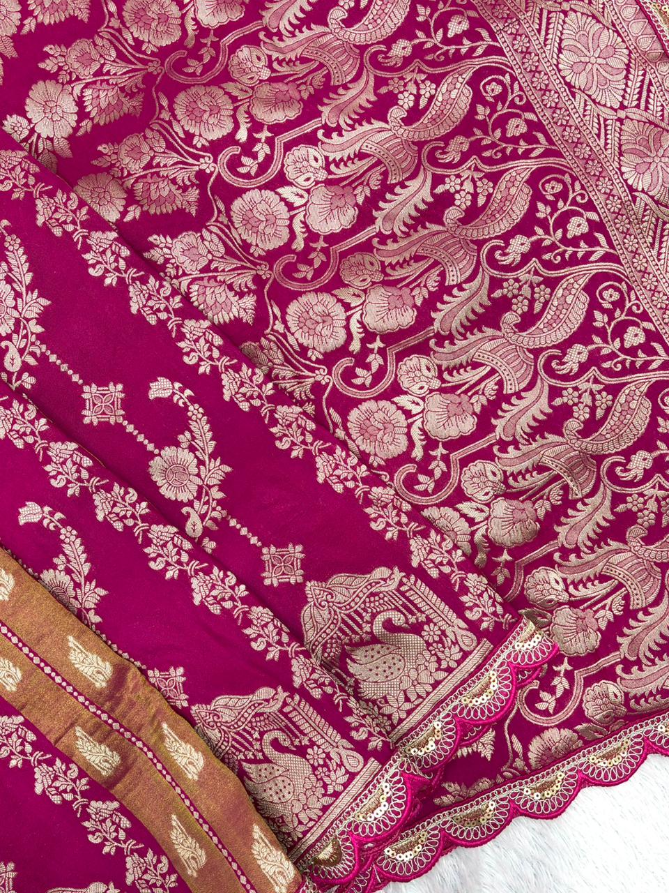 NEW COLLECTION IN KHADI CREPE SILK WEAVING SAREE