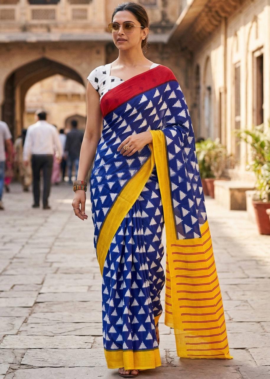COTTON WARLI HAND BLOCK PRINTED SAREES