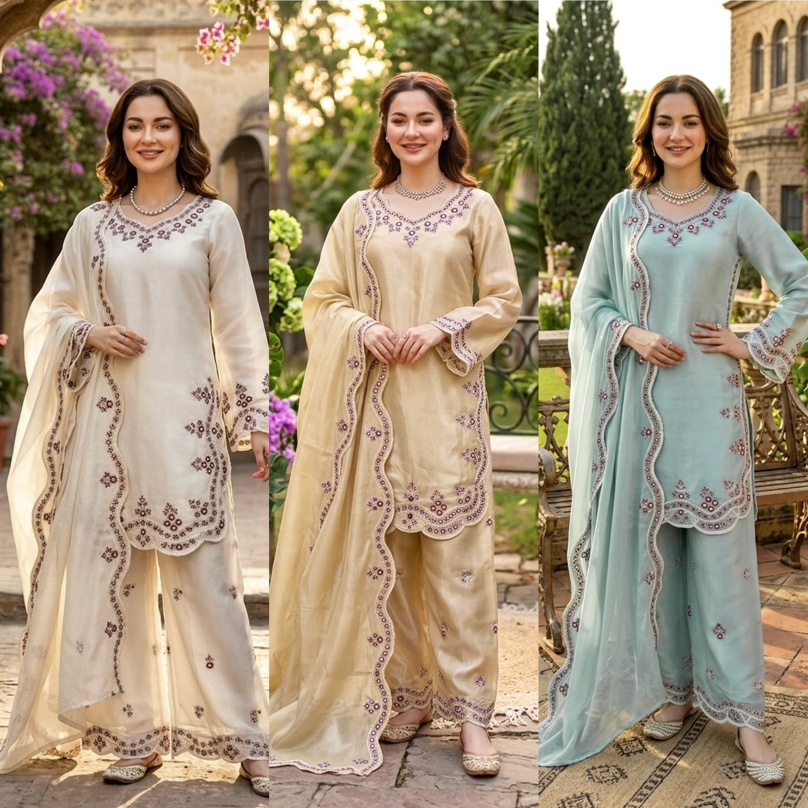 Classy Tones with Premium Fabric & Detailing Plazzo and suite set