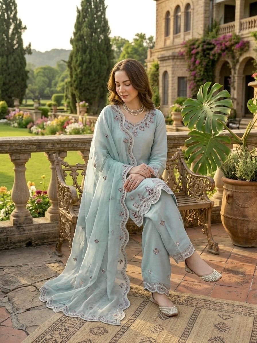Classy Tones with Premium Fabric & Detailing Plazzo and suite set