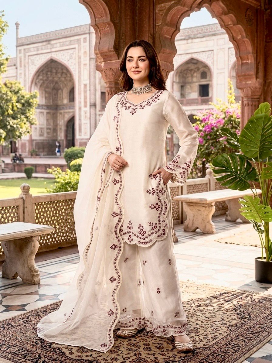 Classy Tones with Premium Fabric & Detailing Plazzo and suite set