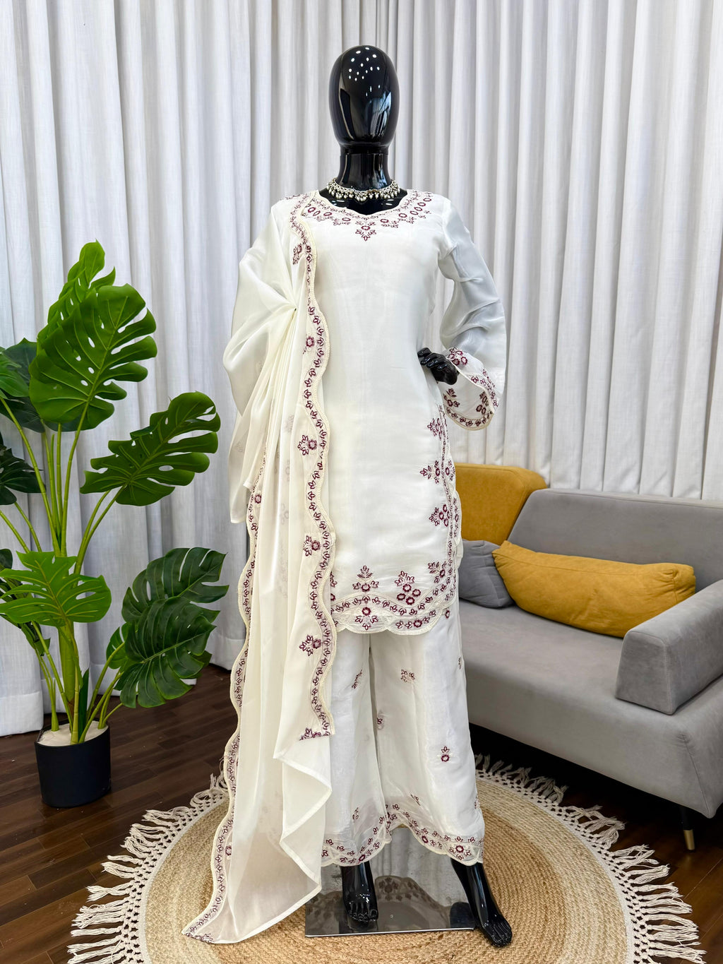 Classy Tones with Premium Fabric & Detailing Plazzo and suite set