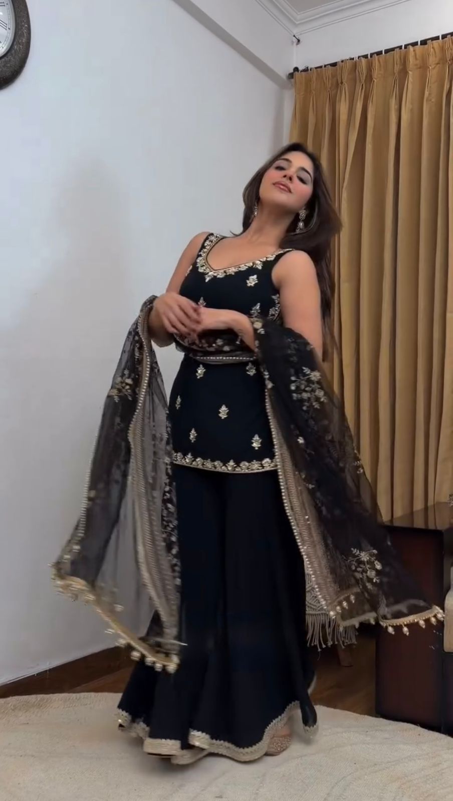 Palzoo Set Crafted in Classy Tones with Premium Fabric & Detailing