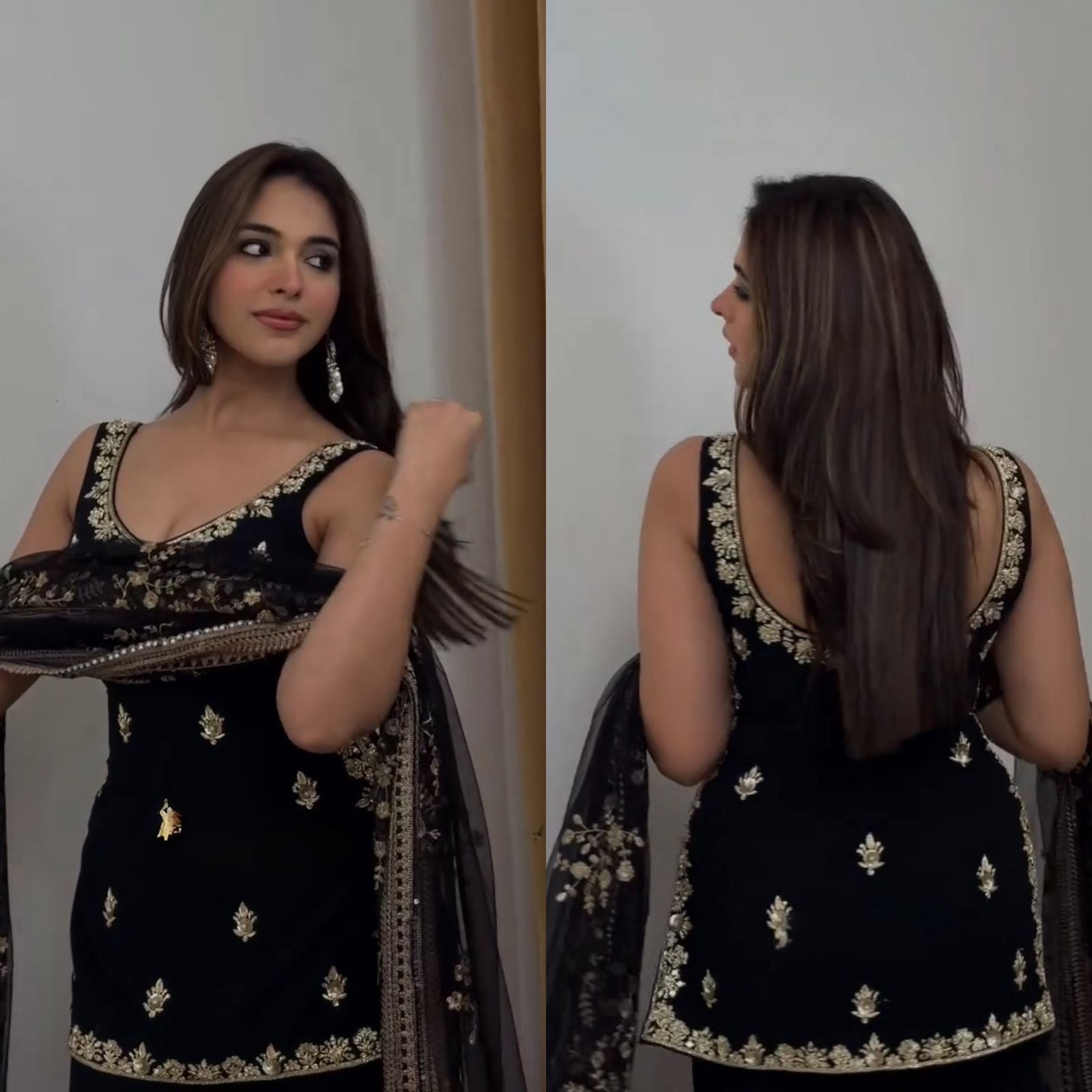 Palzoo Set Crafted in Classy Tones with Premium Fabric & Detailing