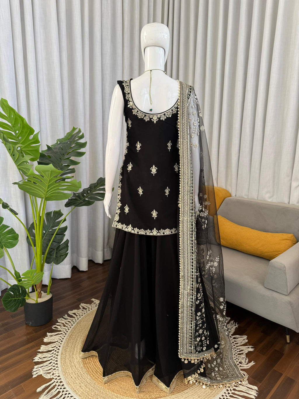 Palzoo Set Crafted in Classy Tones with Premium Fabric & Detailing