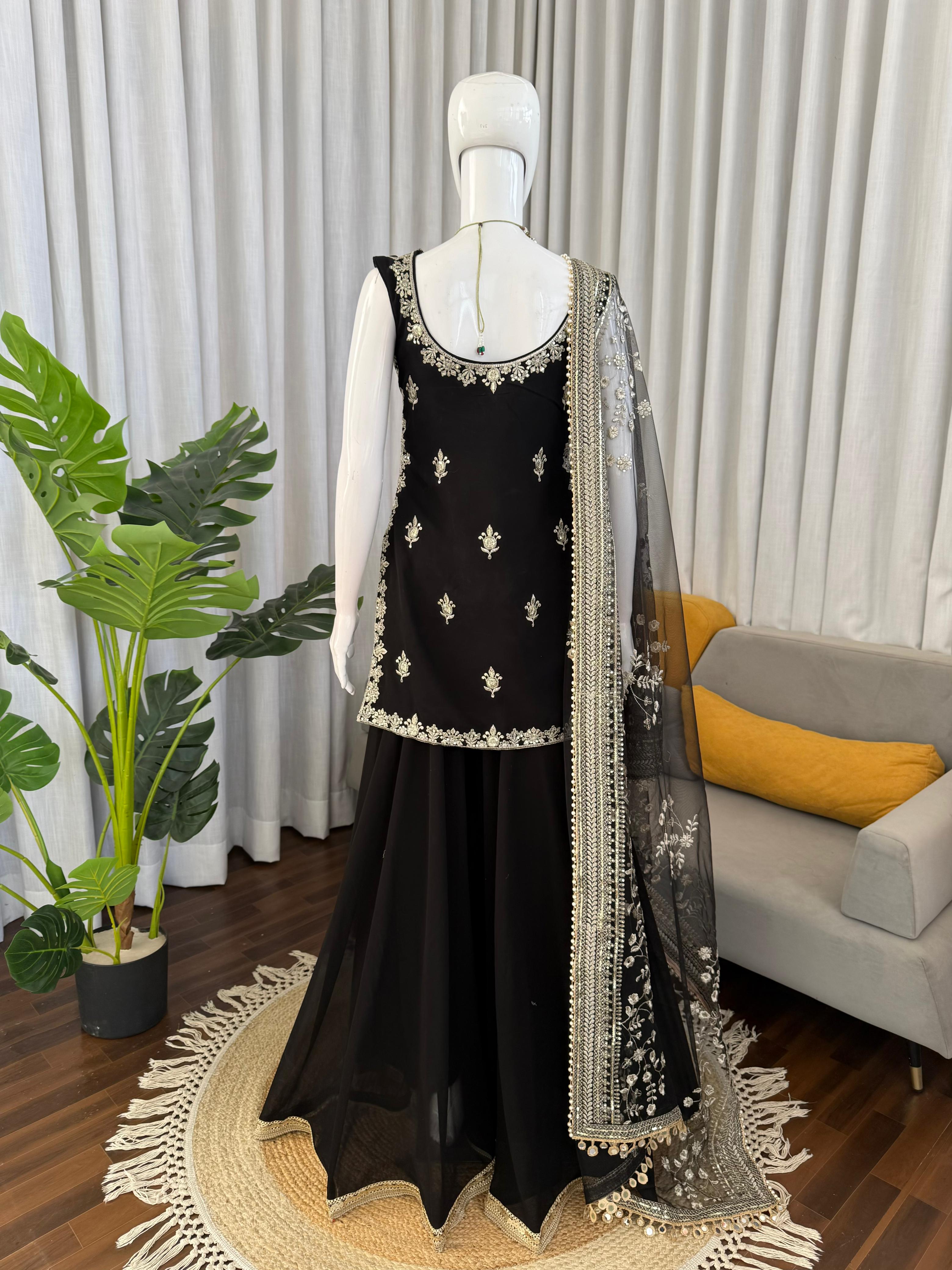 Palzoo Set Crafted in Classy Tones with Premium Fabric & Detailing