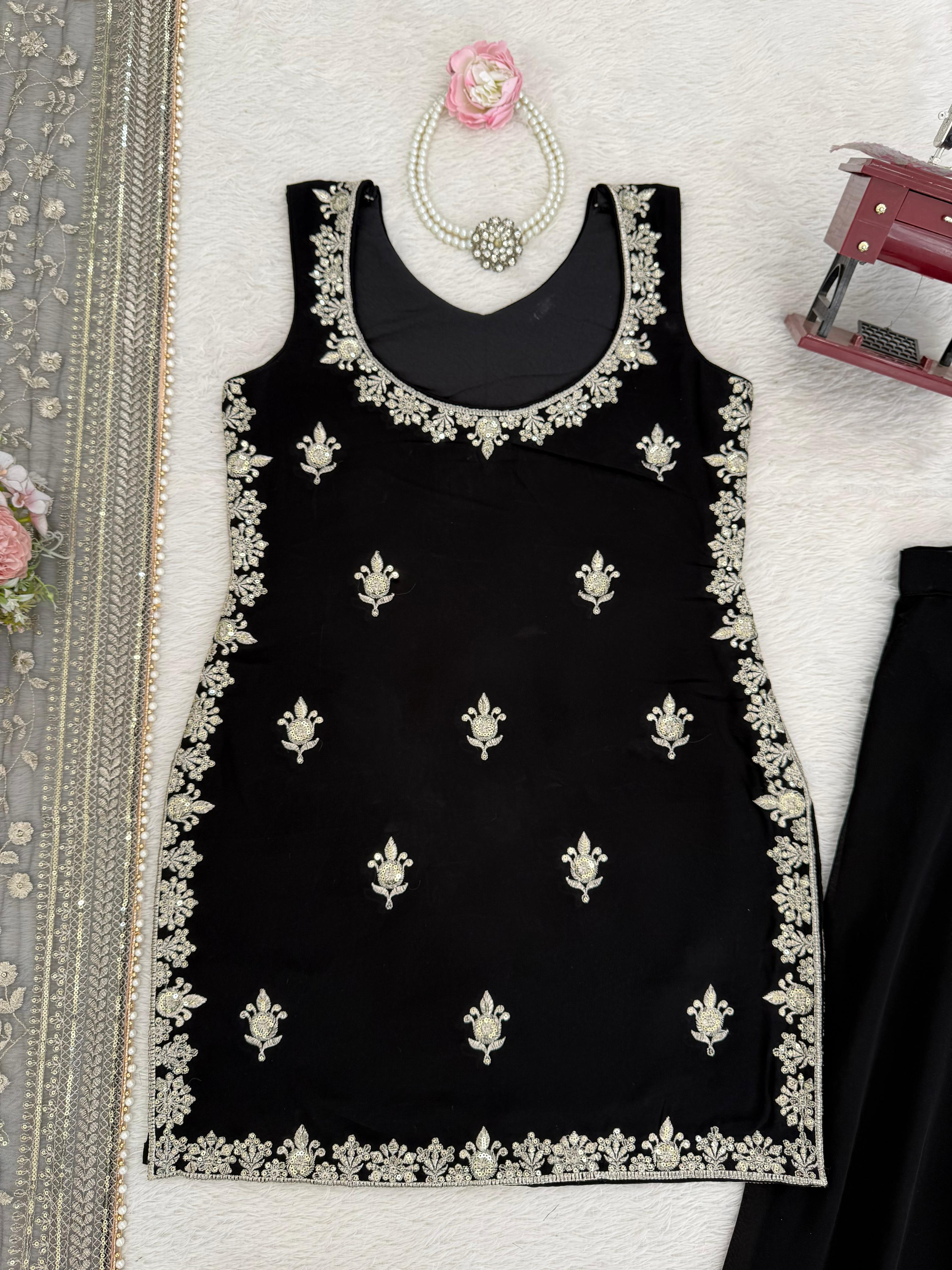 Palzoo Set Crafted in Classy Tones with Premium Fabric & Detailing