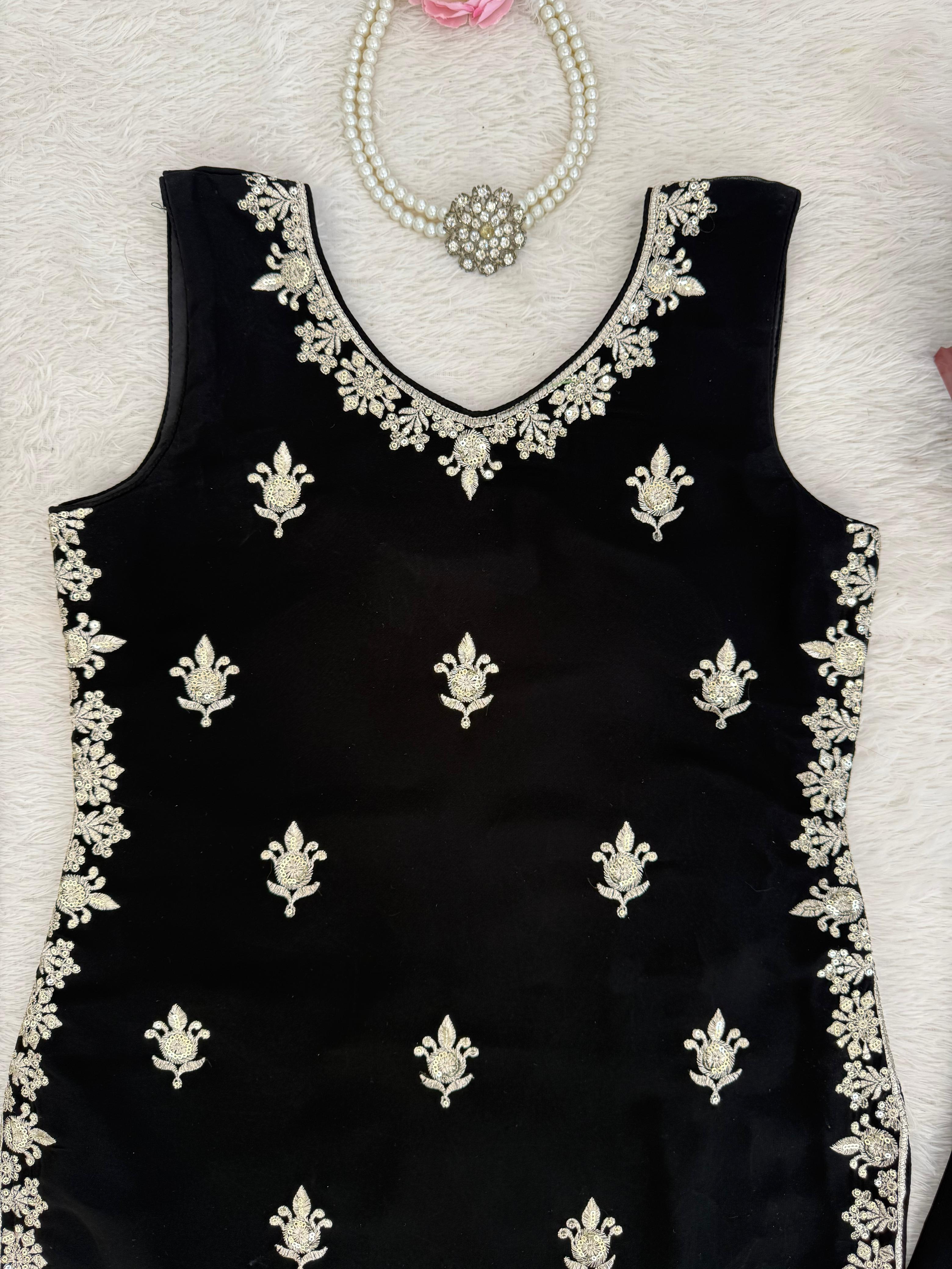 Palzoo Set Crafted in Classy Tones with Premium Fabric & Detailing