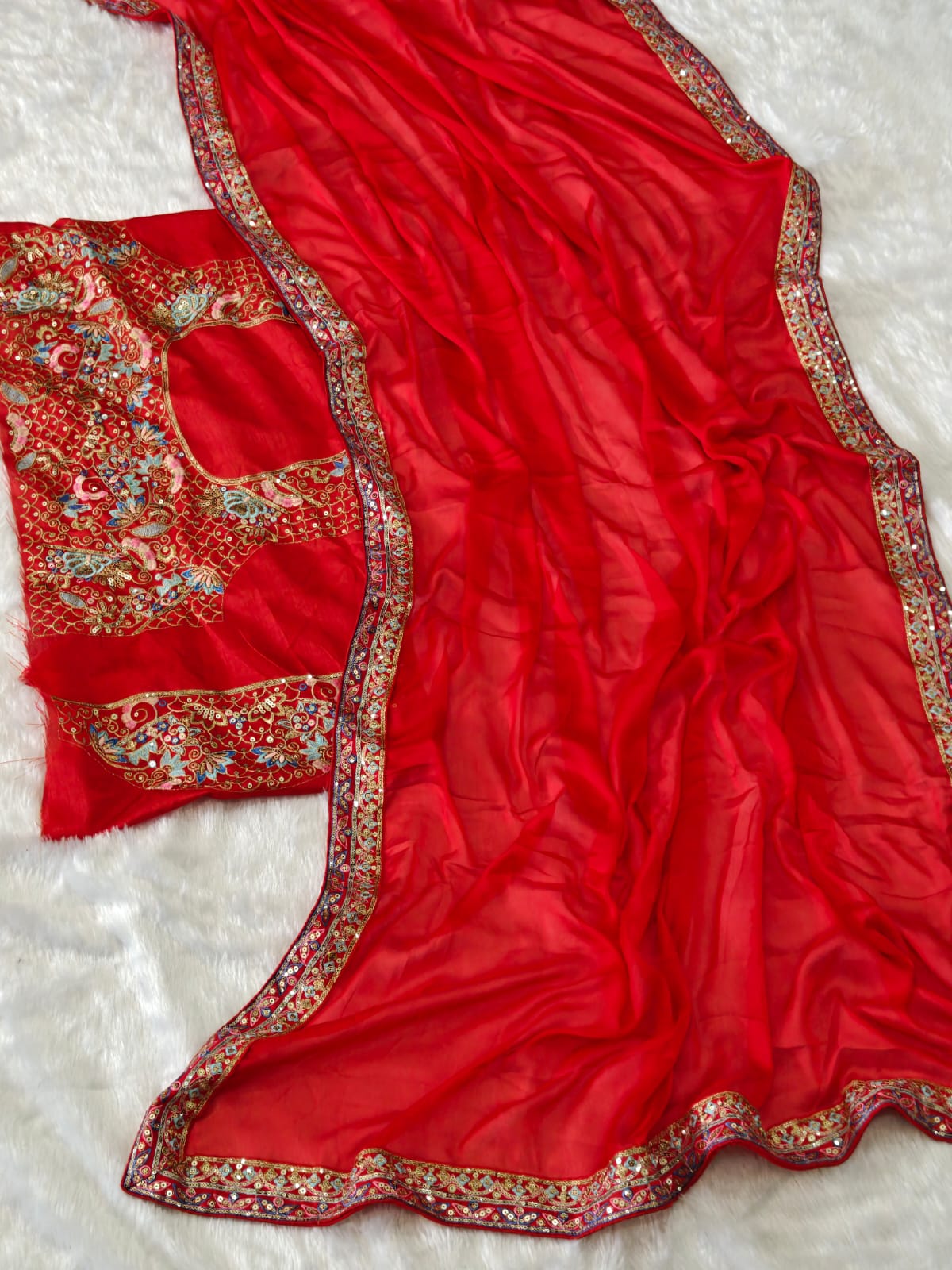 Soft Rangoli silk sari