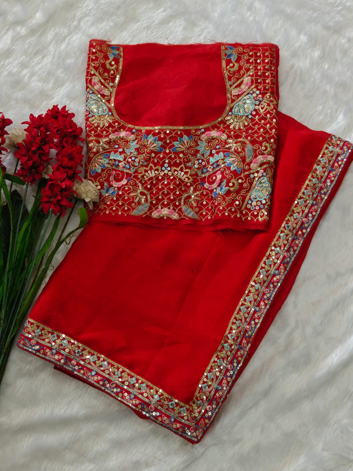 Soft Rangoli silk sari
