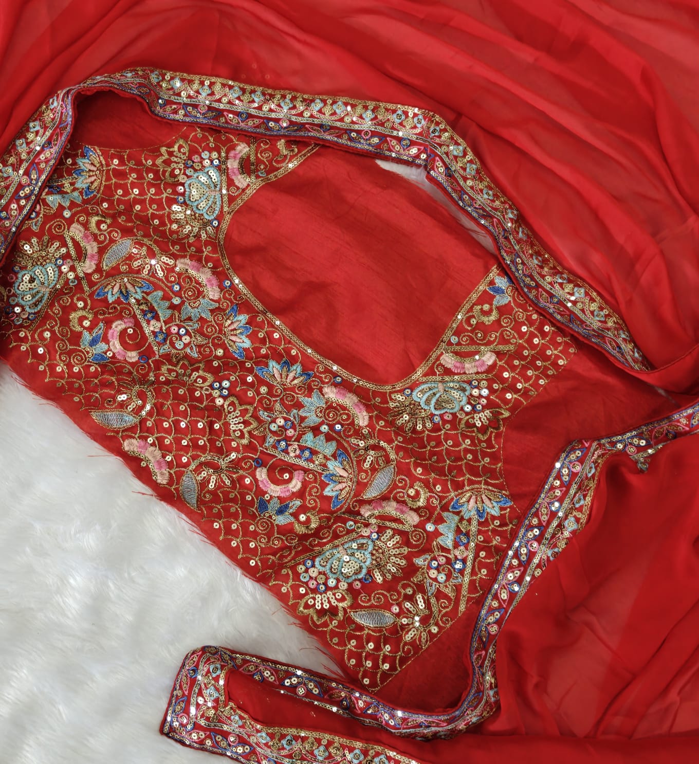 Soft Rangoli silk sari