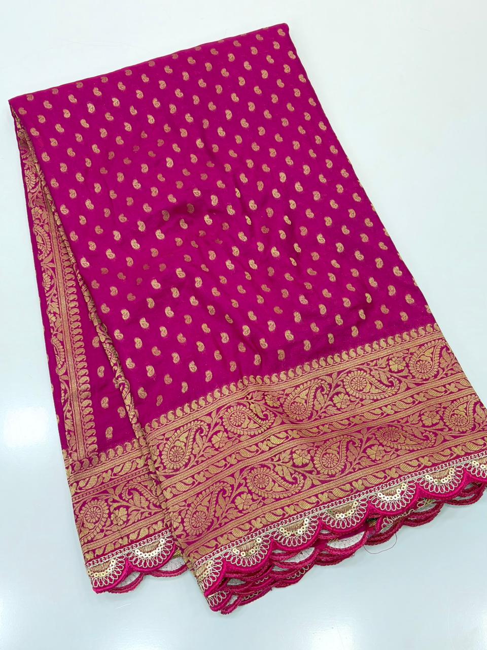 Pure Crepe Khadi Silk Pattu Saree