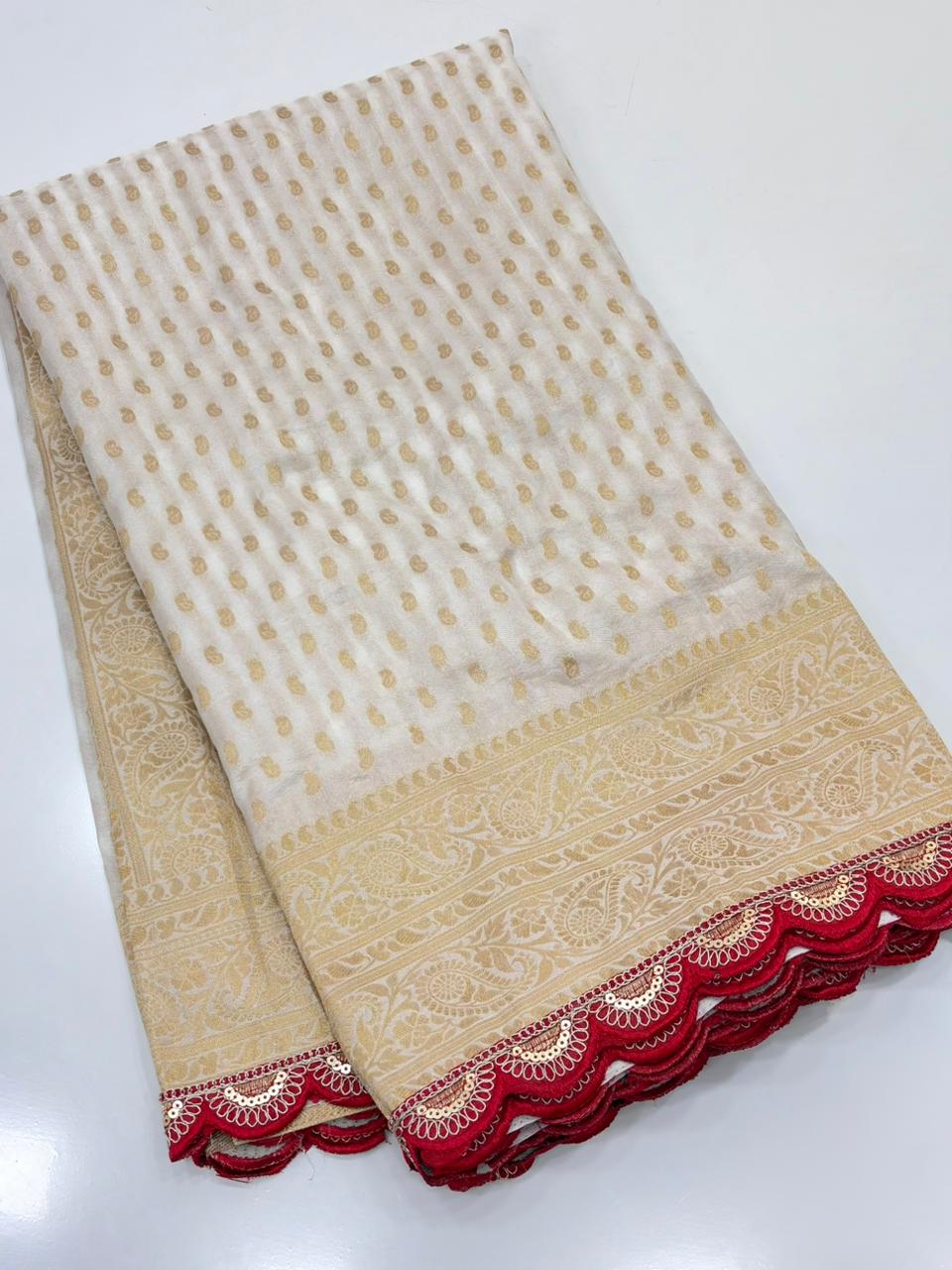 Pure Crepe Khadi Silk Pattu Saree