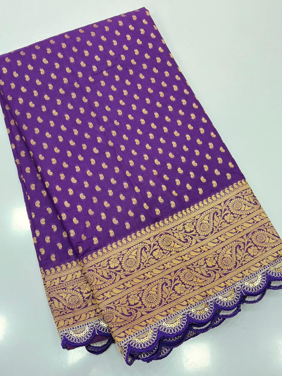 Pure Crepe Khadi Silk Pattu Saree