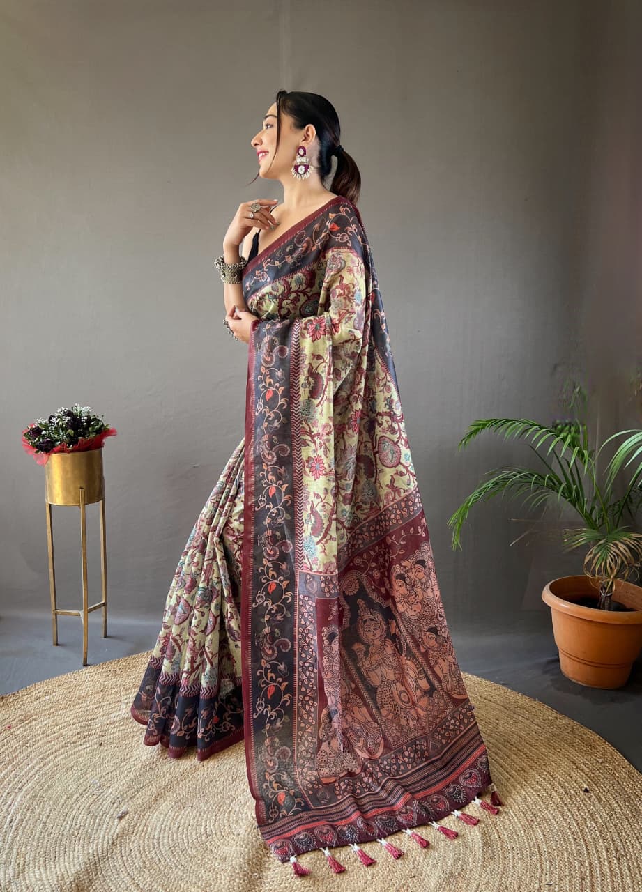 Beautiful pallu and border all over the saree