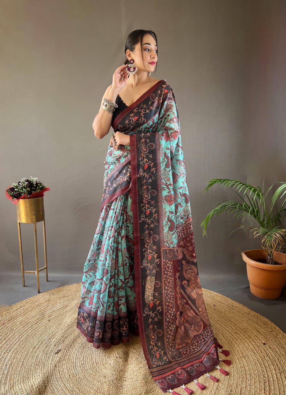 Beautiful pallu and border all over the saree