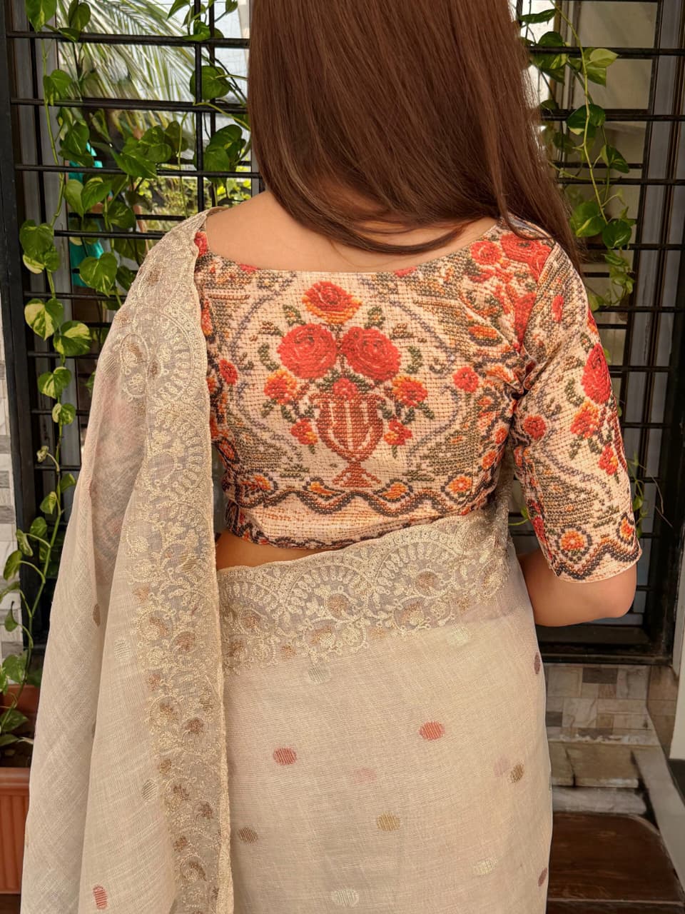 This linen saree,