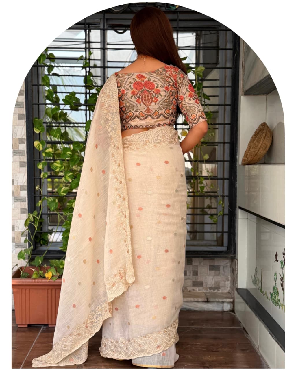 This linen saree,