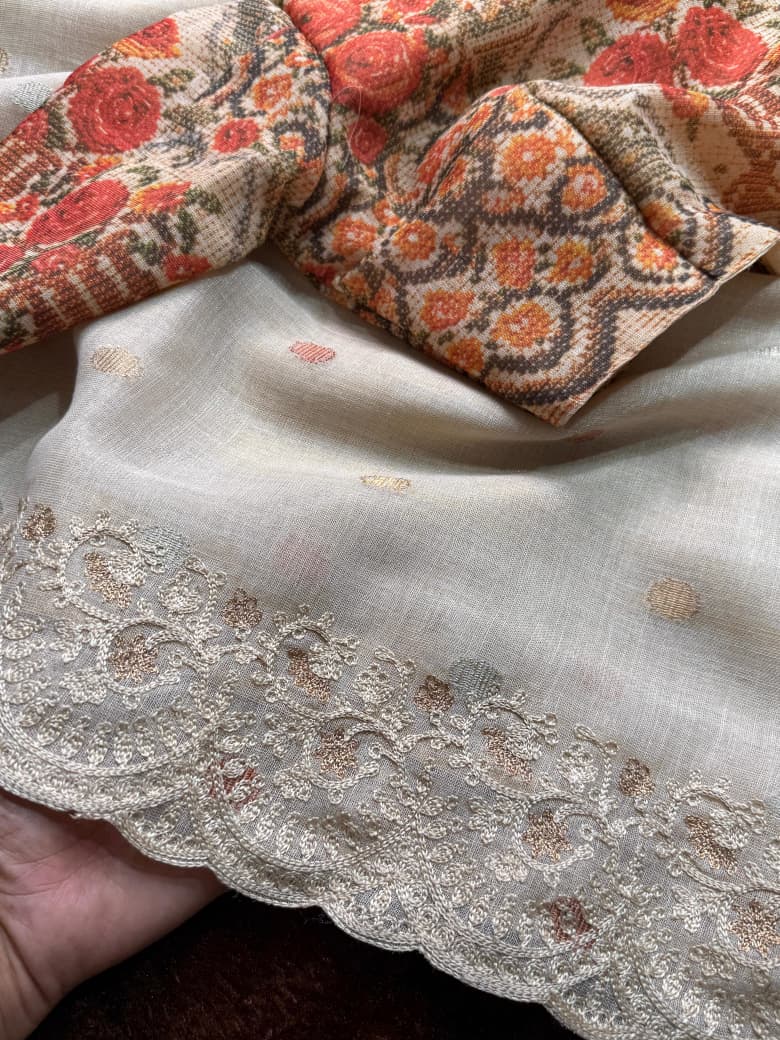 This linen saree,