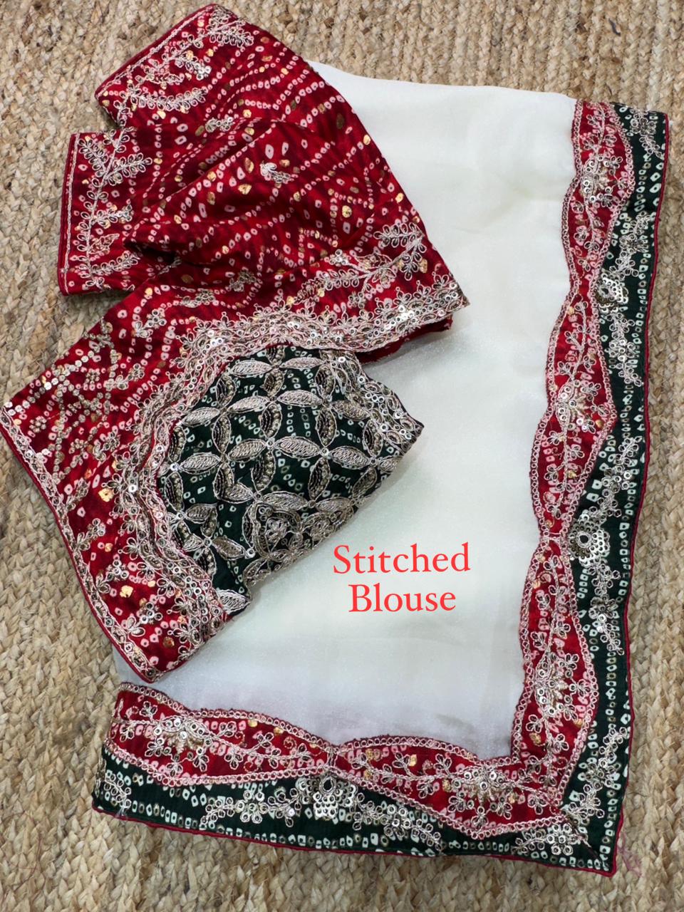 Bandhani heritage with twist of designerstich blouse, A perfect saree