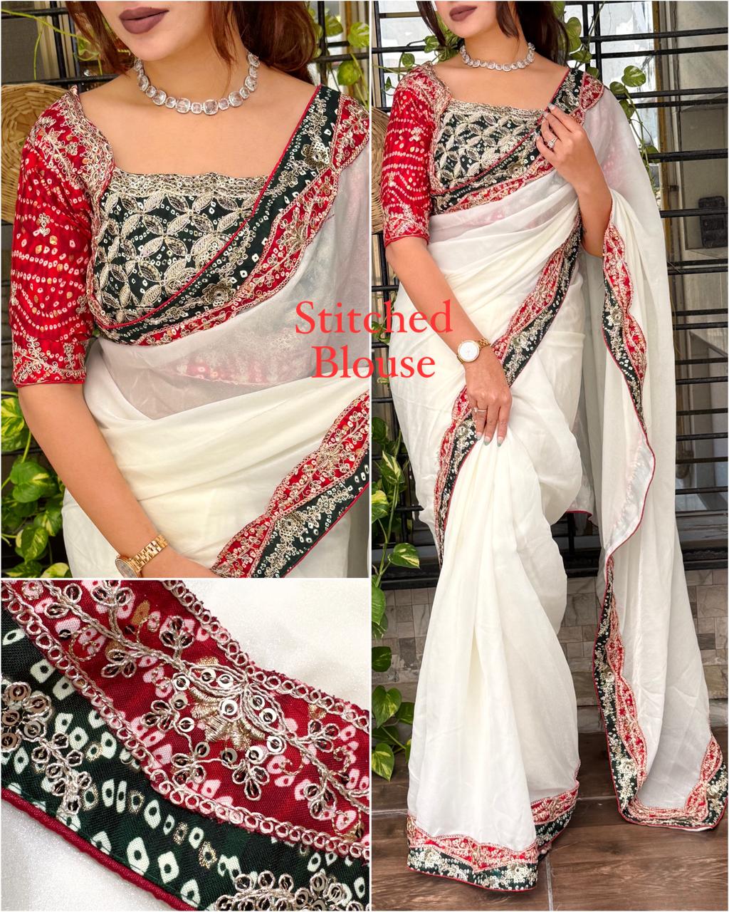 Bandhani heritage with twist of designerstich blouse, A perfect saree