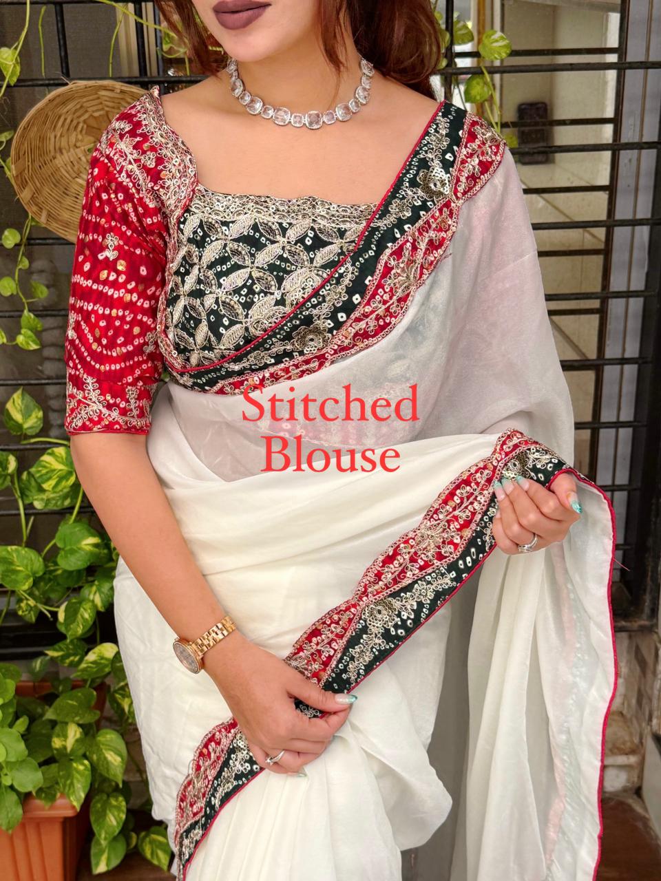 Bandhani heritage with twist of designerstich blouse, A perfect saree