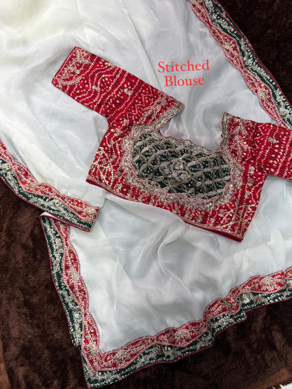 Bandhani heritage with twist of designerstich blouse, A perfect saree