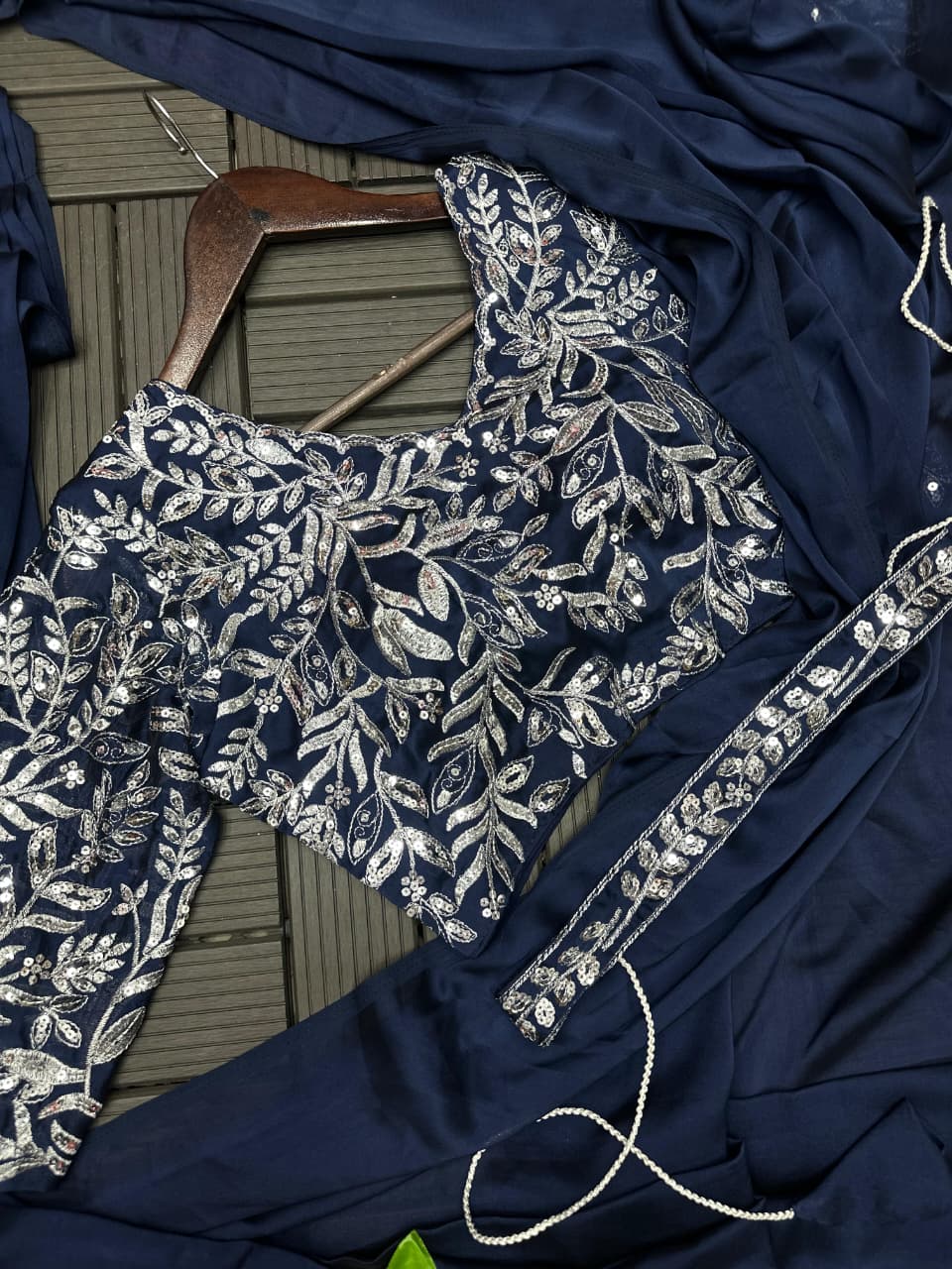 New Super Trending Embroidery Sequence work ready to wear saree