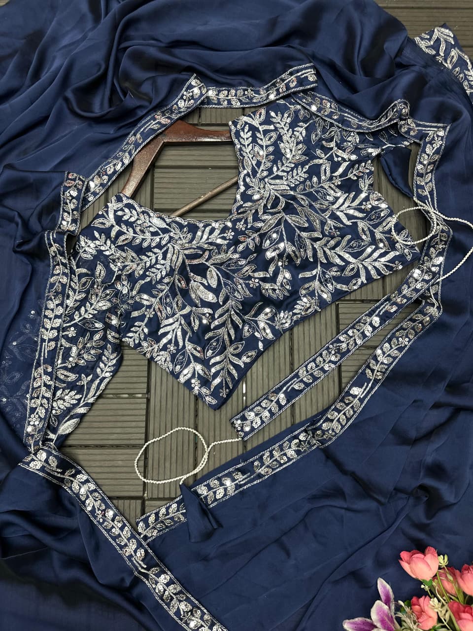 New Super Trending Embroidery Sequence work ready to wear saree