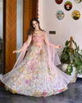Rich Look Printed Baby Pink Lehenga Choli