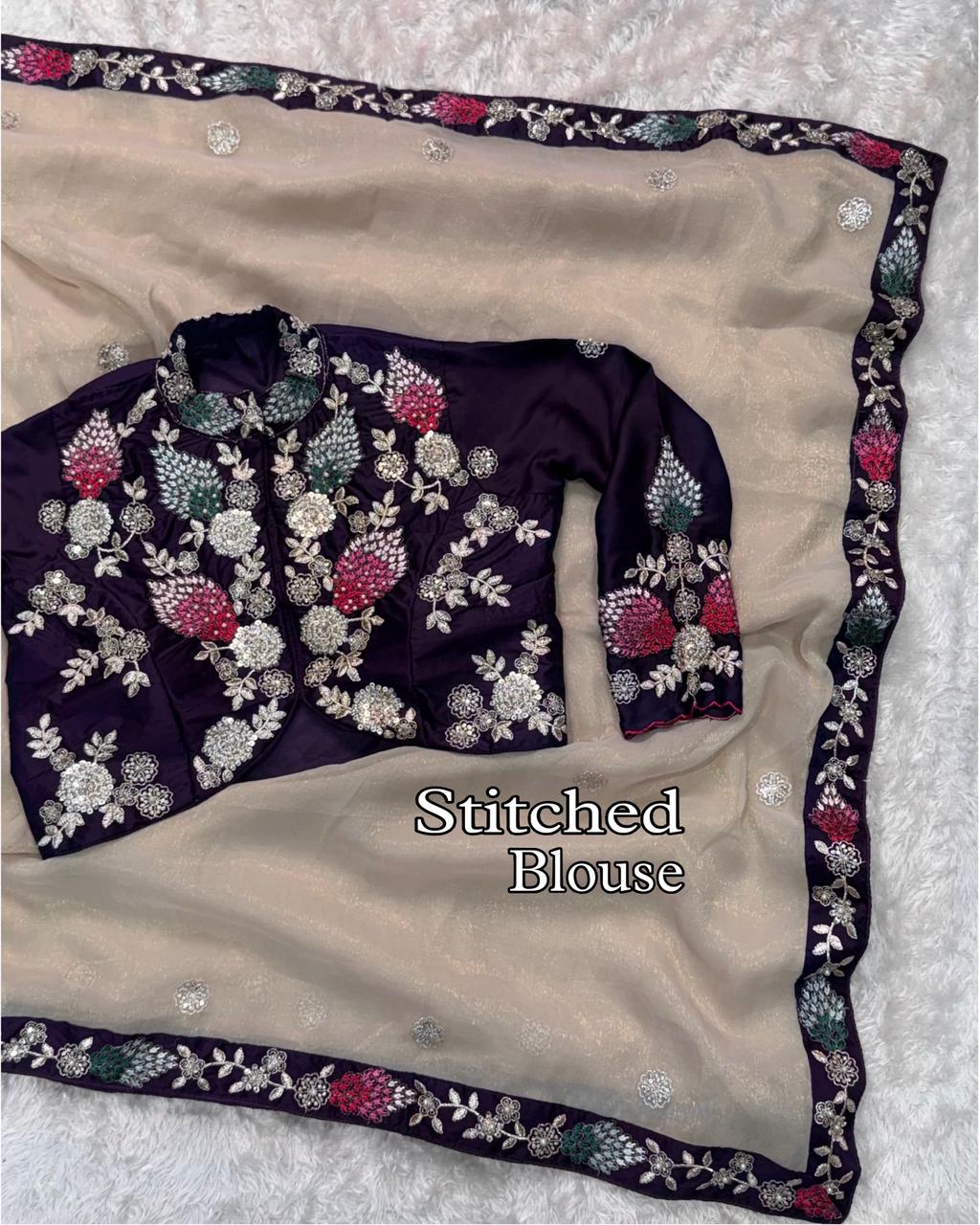 lets wraped in elegance, Plan solid saree